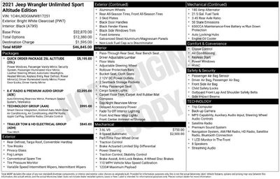 2021 Jeep Wrangler Unlimited Sport Altitude