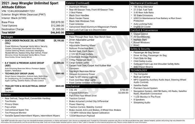 2021 Jeep Wrangler Unlimited Sport Altitude