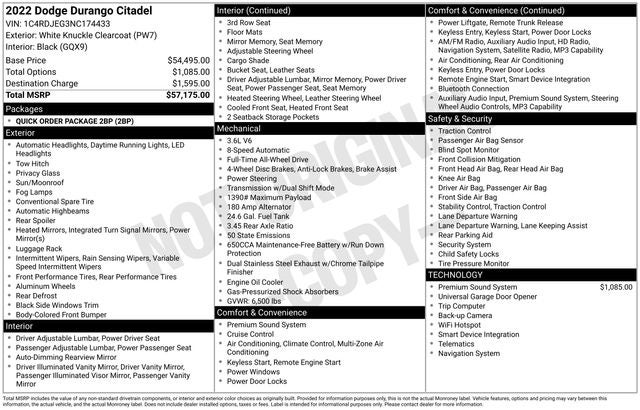 2022 Dodge Durango Citadel