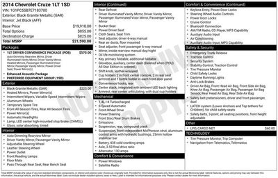 2014 Chevrolet Cruze 1LT