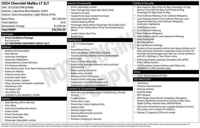 2024 Chevrolet Malibu LT 2LT