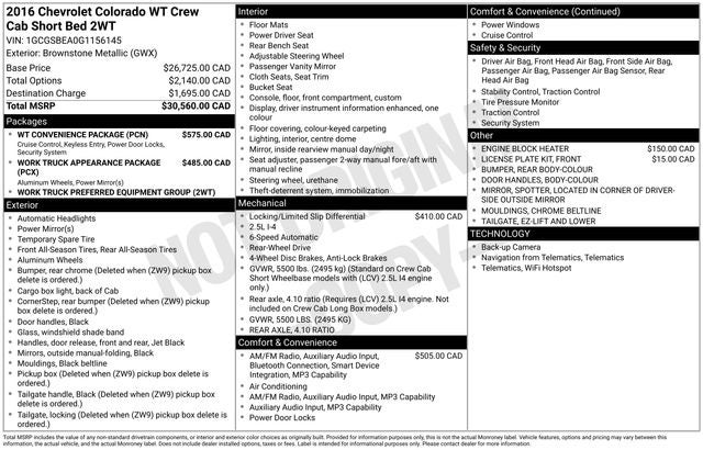 2016 Chevrolet Colorado Work Truck