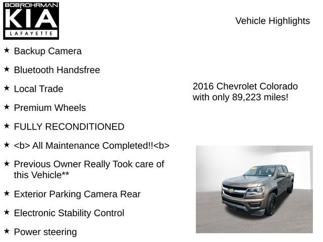 2016 Chevrolet Colorado Work Truck