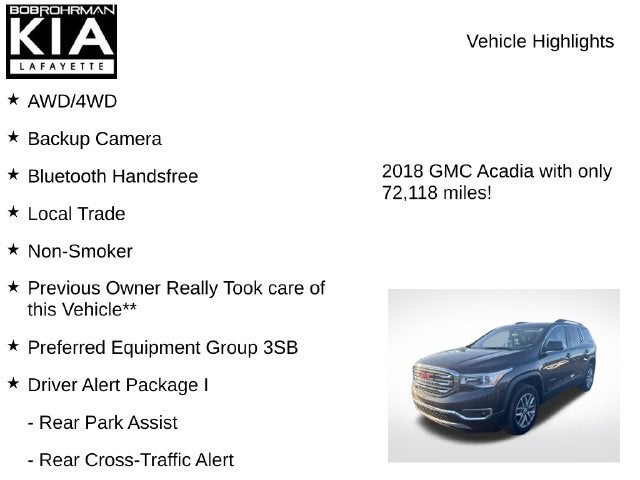 2018 GMC Acadia SLE-2