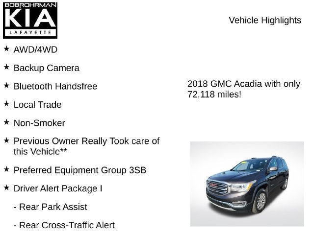 2018 GMC Acadia SLE-2