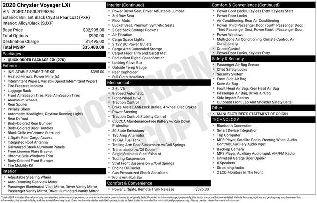 2020 Chrysler Voyager LXI