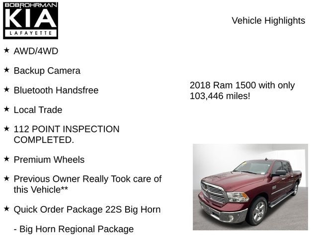 2018 RAM 1500 Big Horn