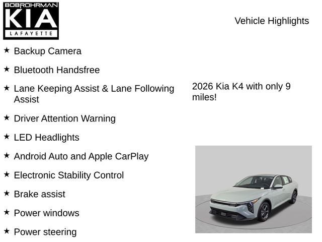 2026 Kia K4 LXS