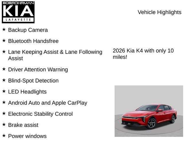2026 Kia K4 LXS