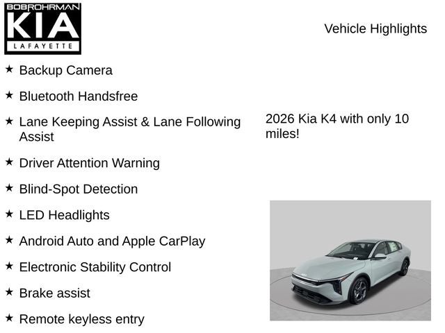 2026 Kia K4 LXS