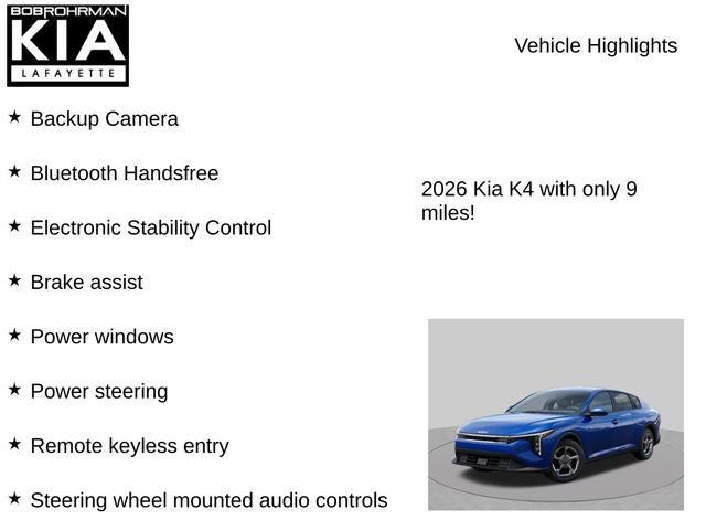 2026 Kia K4 LXS