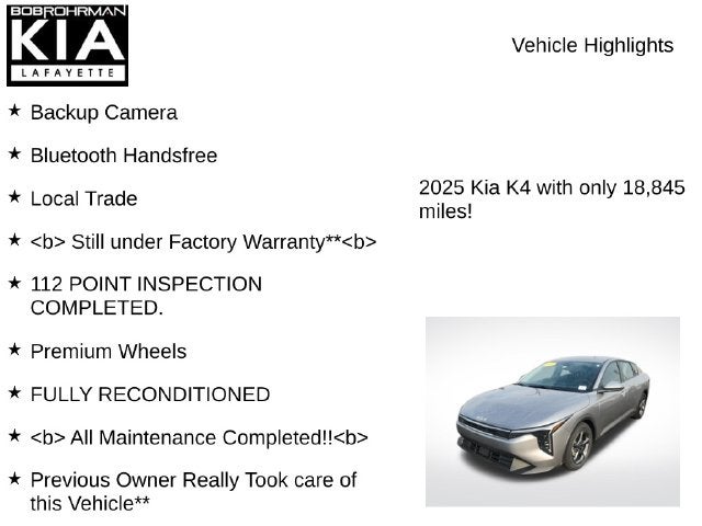 2025 Kia K4 LXS