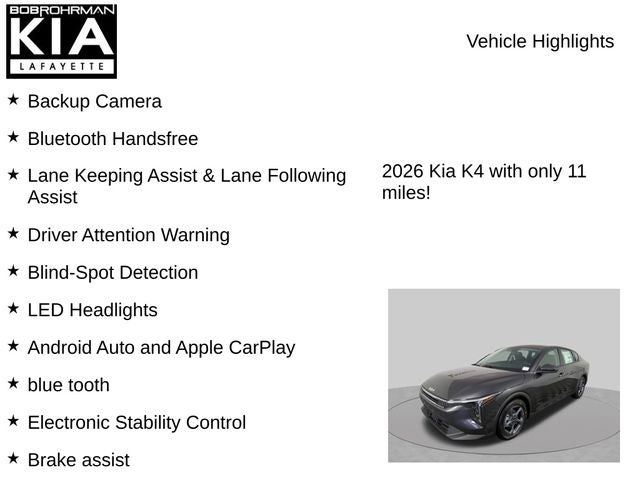 2026 Kia K4 LXS