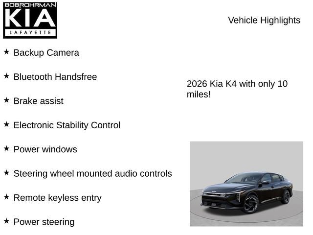 2026 Kia K4 EX
