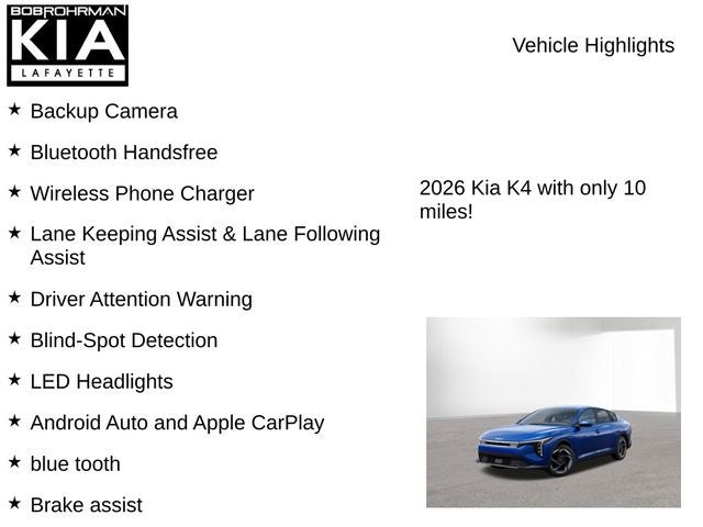 2026 Kia K4 EX