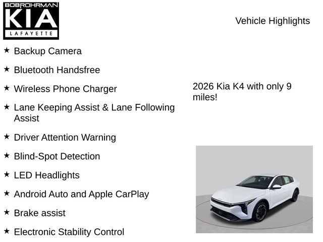 2026 Kia K4 EX