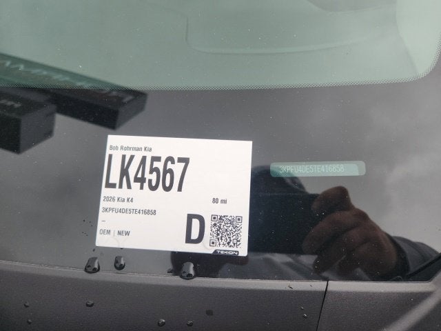 2026 Kia K4 EX