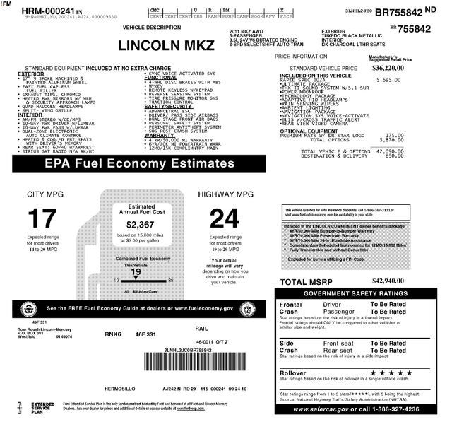2011 Lincoln MKZ Base