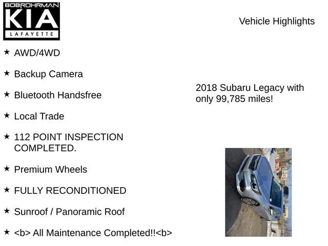 2018 Subaru Legacy 2.5i Premium