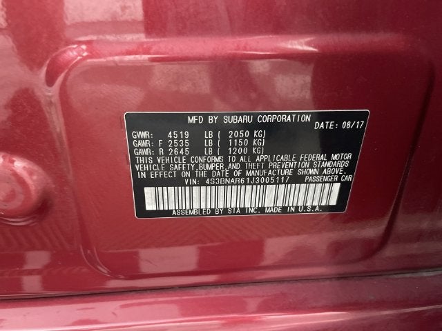 2018 Subaru Legacy 2.5i Sport