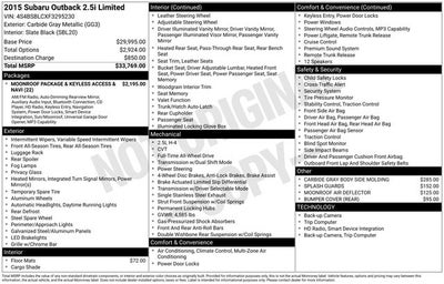 2015 Subaru Outback 2.5i Limited