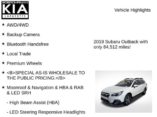 2019 Subaru Outback 3.6R Limited
