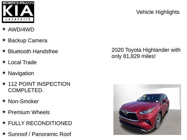 2020 Toyota Highlander XLE