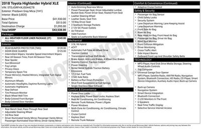 2018 Toyota Highlander Hybrid XLE