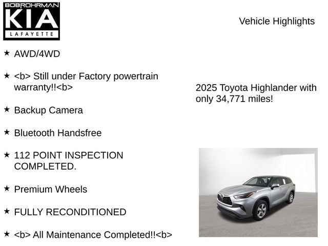 2025 Toyota Highlander LE