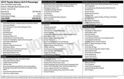 2019 Toyota Sienna XLE 8 Passenger