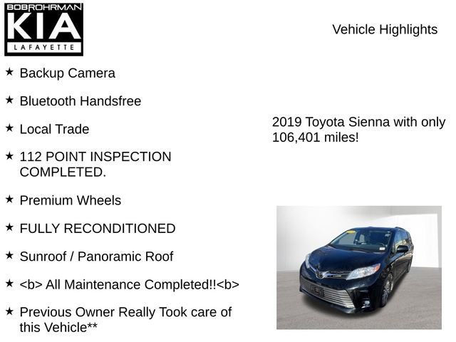 2019 Toyota Sienna XLE 7 Passenger
