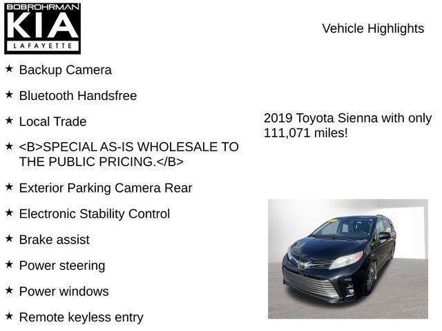 2019 Toyota Sienna XLE 8 Passenger