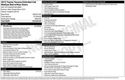 2012 Toyota Tacoma Base