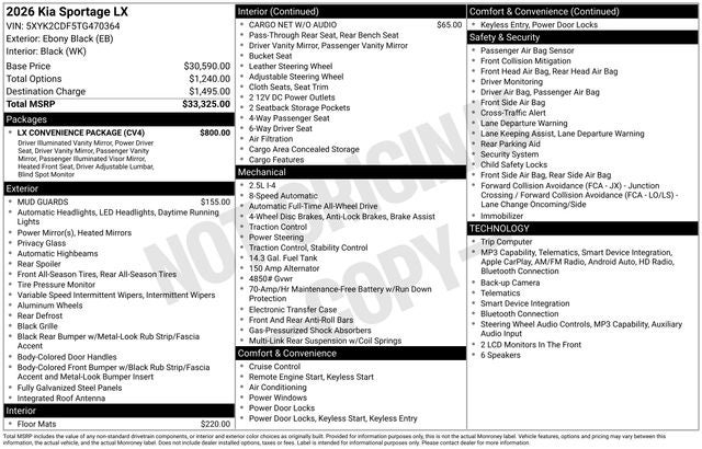 2026 Kia Sportage LX
