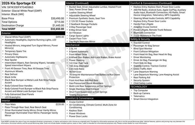 2026 Kia Sportage EX
