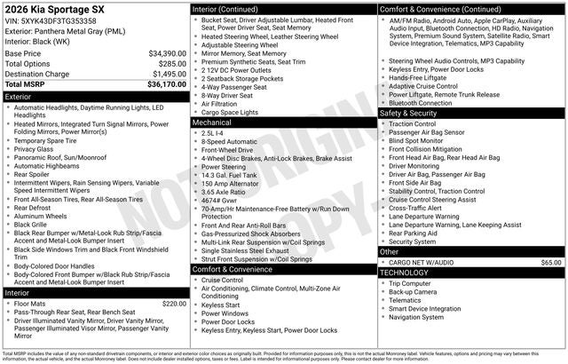 2026 Kia Sportage SX