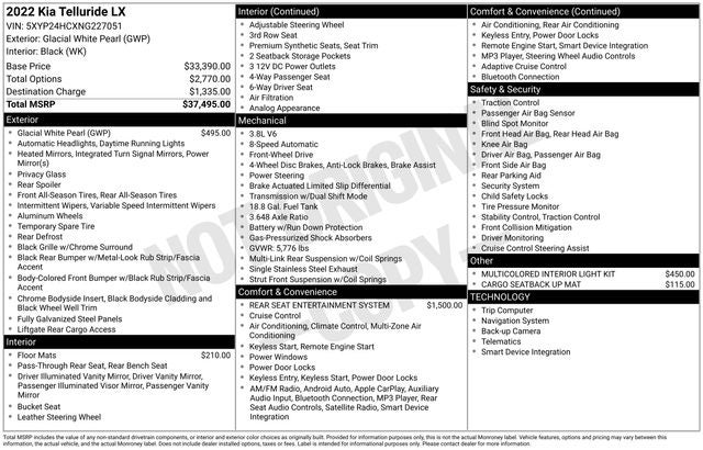 2022 Kia Telluride LX