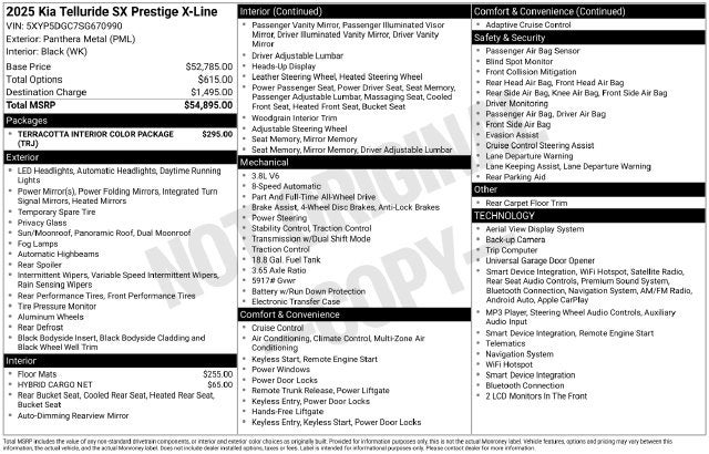 2025 Kia Telluride SX-Prestige X-Line