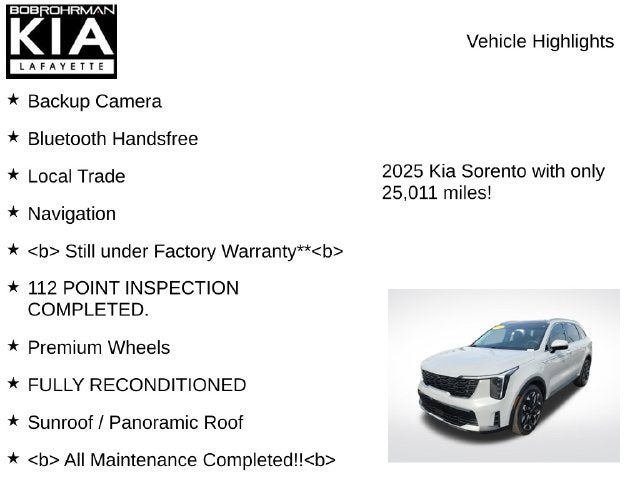 2025 Kia Sorento EX