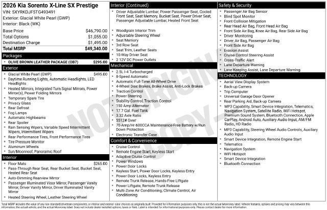 2026 Kia Sorento X-Line SX Prestige