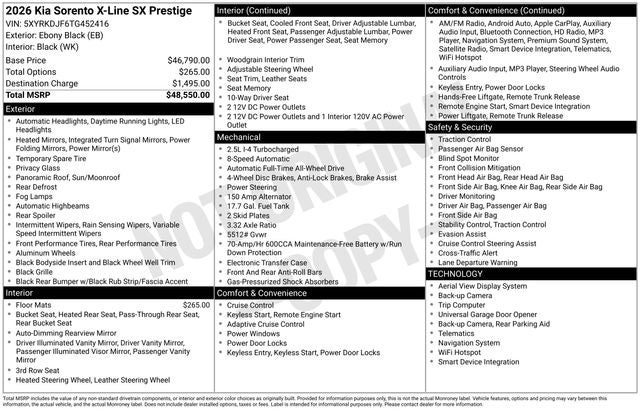 2026 Kia Sorento X-Line SX Prestige