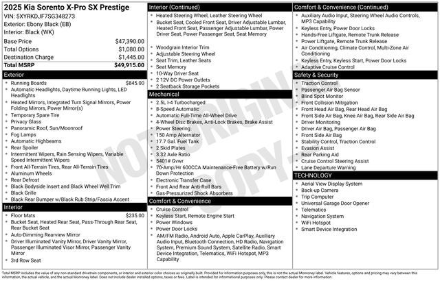 2025 Kia Sorento X-Pro SX Prestige