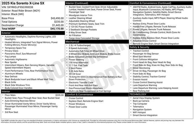 2025 Kia Sorento X-Line SX