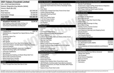 2021 Subaru Crosstrek Limited