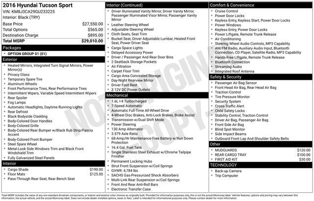 2016 Hyundai Tucson Sport
