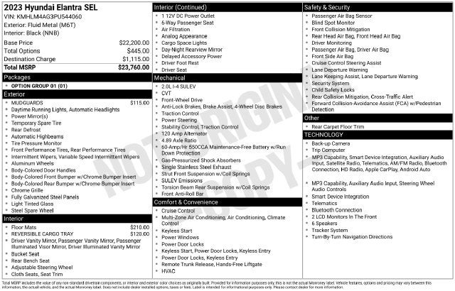 2023 Hyundai Elantra SEL