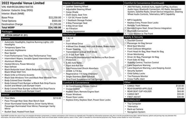 2022 Hyundai Venue Limited