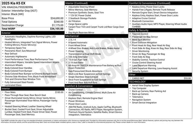 2025 Kia K5 EX