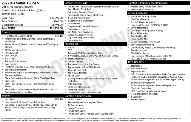 2027 Kia Seltos X-Line S