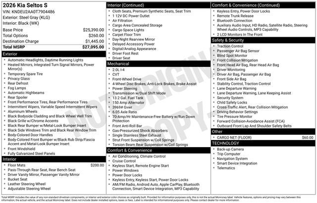 2026 Kia Seltos S